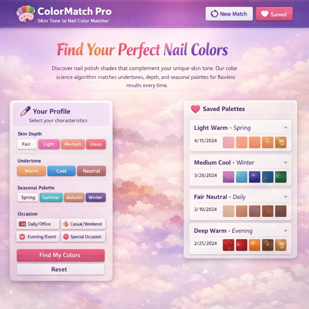 Skin Tone to Nail Color Matcher